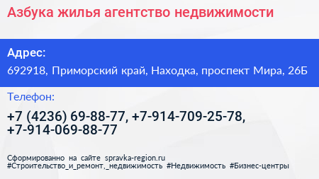 Азбука жилья агентство недвижимости - визитка