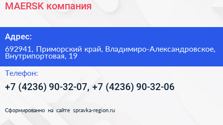 MAERSK компания - визитка