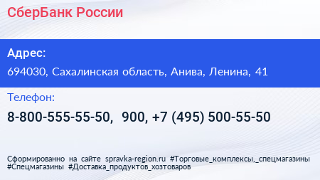 СберБанк России - визитка