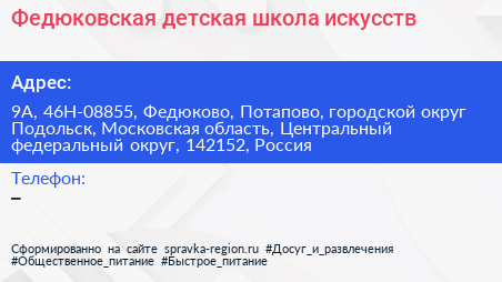 Федюковская детская школа искусств - визитка