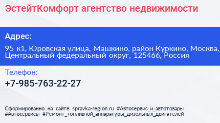 ЭстейтКомфорт агентство недвижимости - визитка