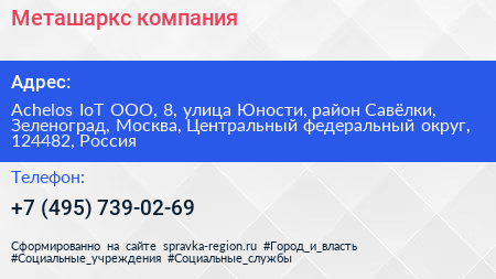 Меташаркс компания - визитка