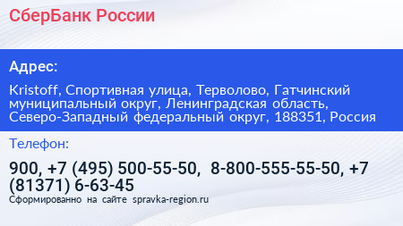 СберБанк России - визитка