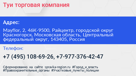 Туи торговая компания - визитка