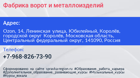 Фабрика ворот и металлоизделий - визитка