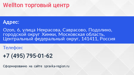 Wellton торговый центр - визитка