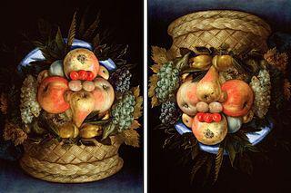 Изображение корзины с фруктами (на илл.) может легко стать портретом. Фото 1 