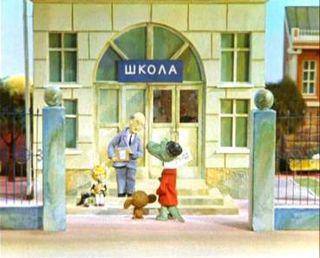 Сюжет четвёртого мультфильма про Чебурашку построен на его неграмотности, хотя в первом фильме он уверенно прочёл объявление Гены. Фото 3 